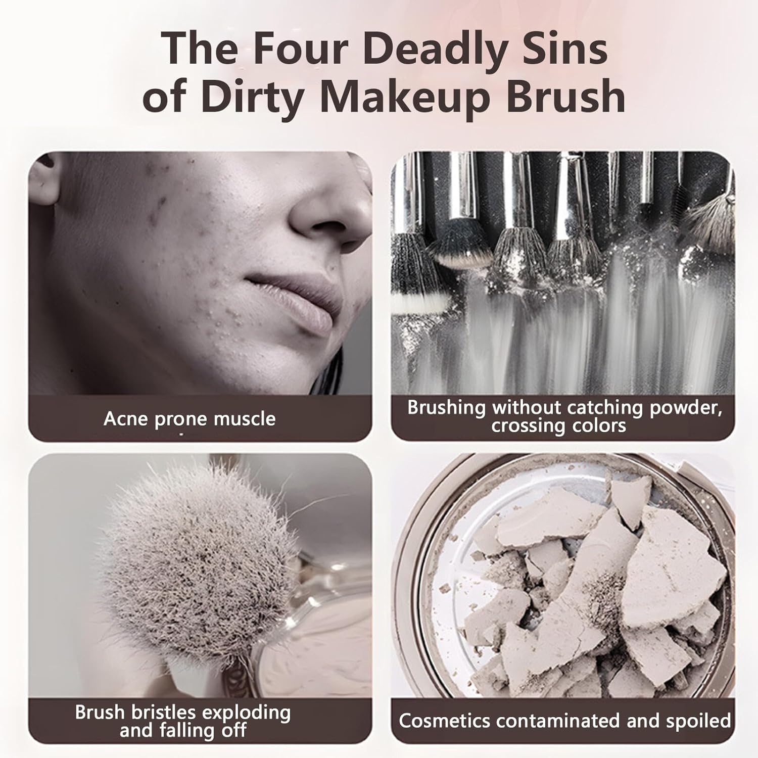 Makeup Brush Cleaner for All Size Makeup Brushes Deep Clean Brushes Blender Clearer Machine Eyeshadow Brush Cleaner Automatic Electric USB Power