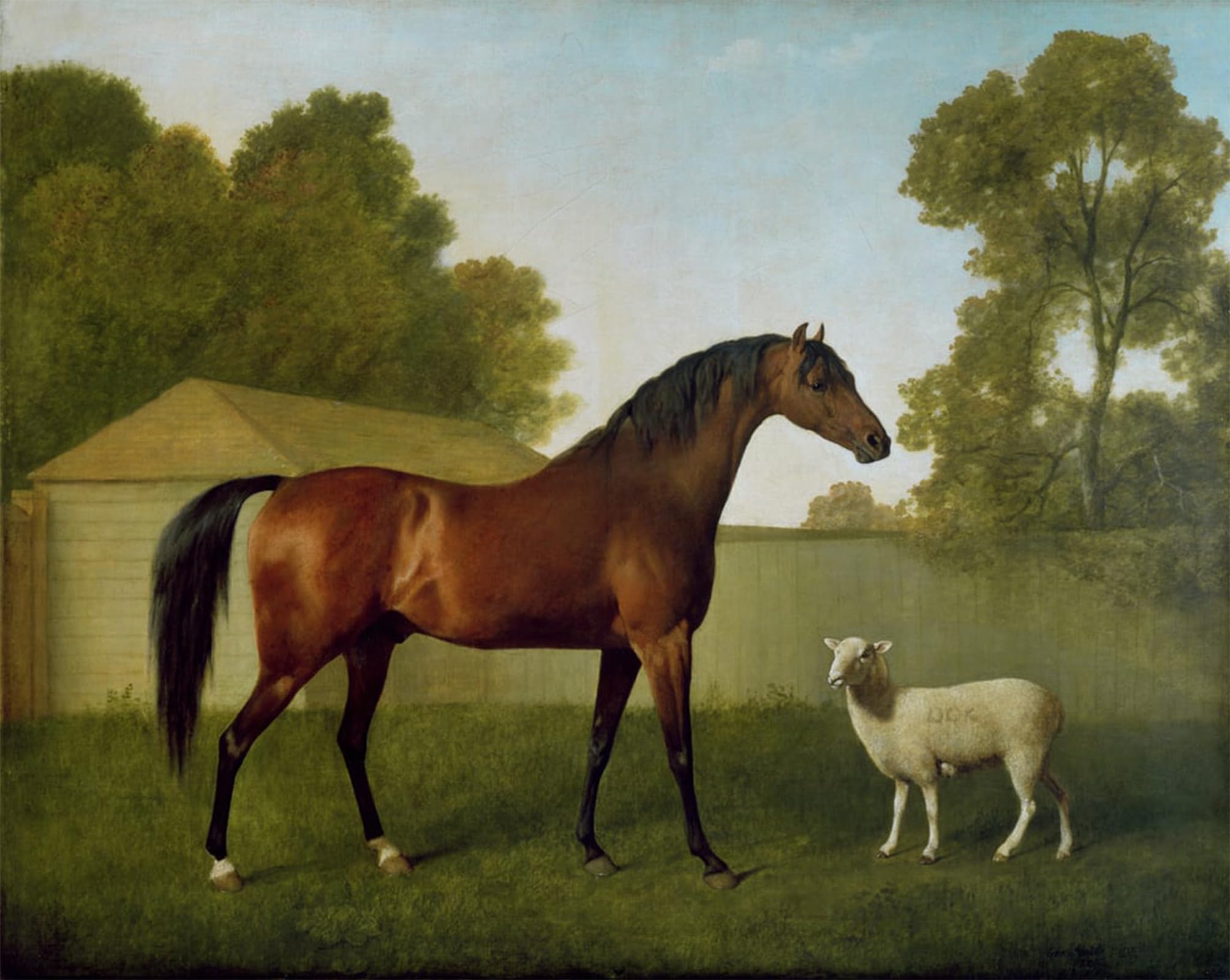 SERENDIPITP Abstract Painting Mural Print Picture Wall Decor Painting Dungannon the Property of Colonel O'kelly Painted in a Paddock with a Sheep by George Stubbs for Home Decor 60x90cm