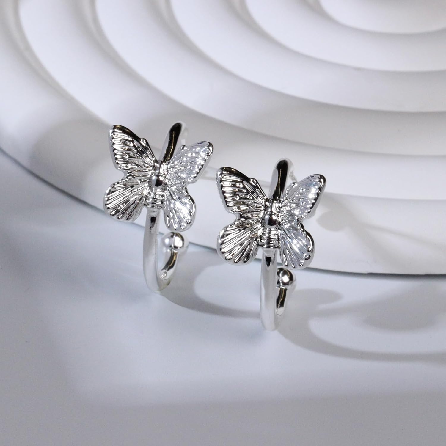 Butterfly Huggie Hoop Earrings for Women, Hypoallergenic(925 Silver Posts) Simple Lightweight Hoops Gift for Women,Small Dainty Trendy Jewelry Accessories - Image 6