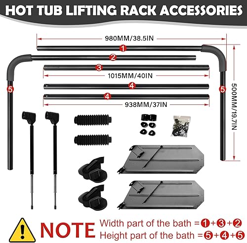 Miniatura 3 de Elevadores de cubierta de spa - Elevador hidráulico de cubierta de bañera de hidromasaje, asistencia universal sin gabinete, elevación de cubierta