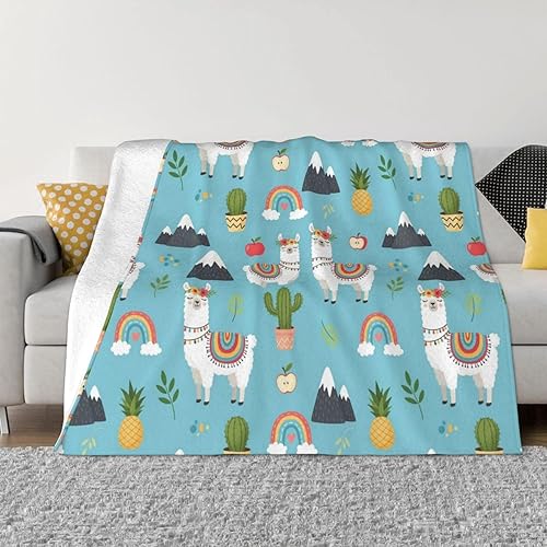 Mantas de vellón suaves y cálidas para sofá y cama, para todas las estaciones, manta mullida y fresca compatible con lindos cactus, cielo azul,