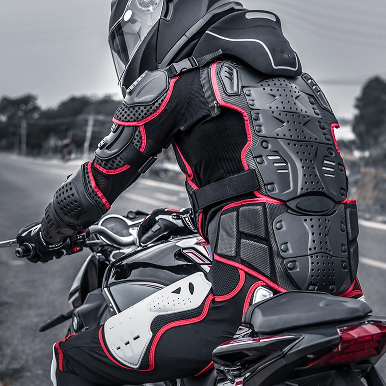 Motocyklowa kurtka ochronna z opancerzoną ochroną szyi, sport uliczny, motocrossowy, kurtka, odzież wyścigowa, ochrona sprzętu, ochraniacze na kolana, ochraniacze na łokcie, ochraniacze na klatkę
