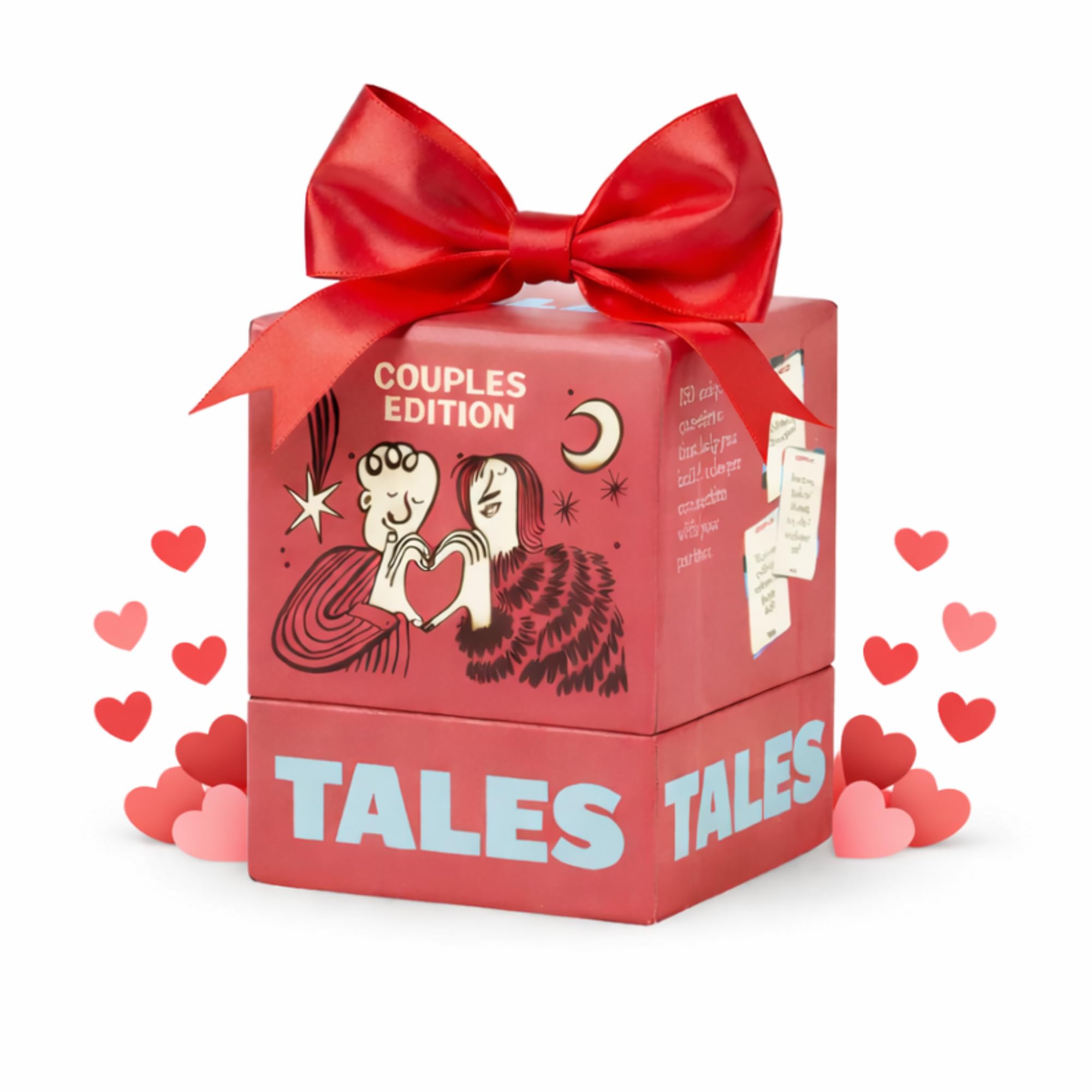 - TALES 150 Conversation Starter Cards, Couples Edition, Valentines Day Gift for Couples, Games for Adults, Date Night Ideas, Anniversaries, and Quality Time Together, Prompts for Deeper Connection