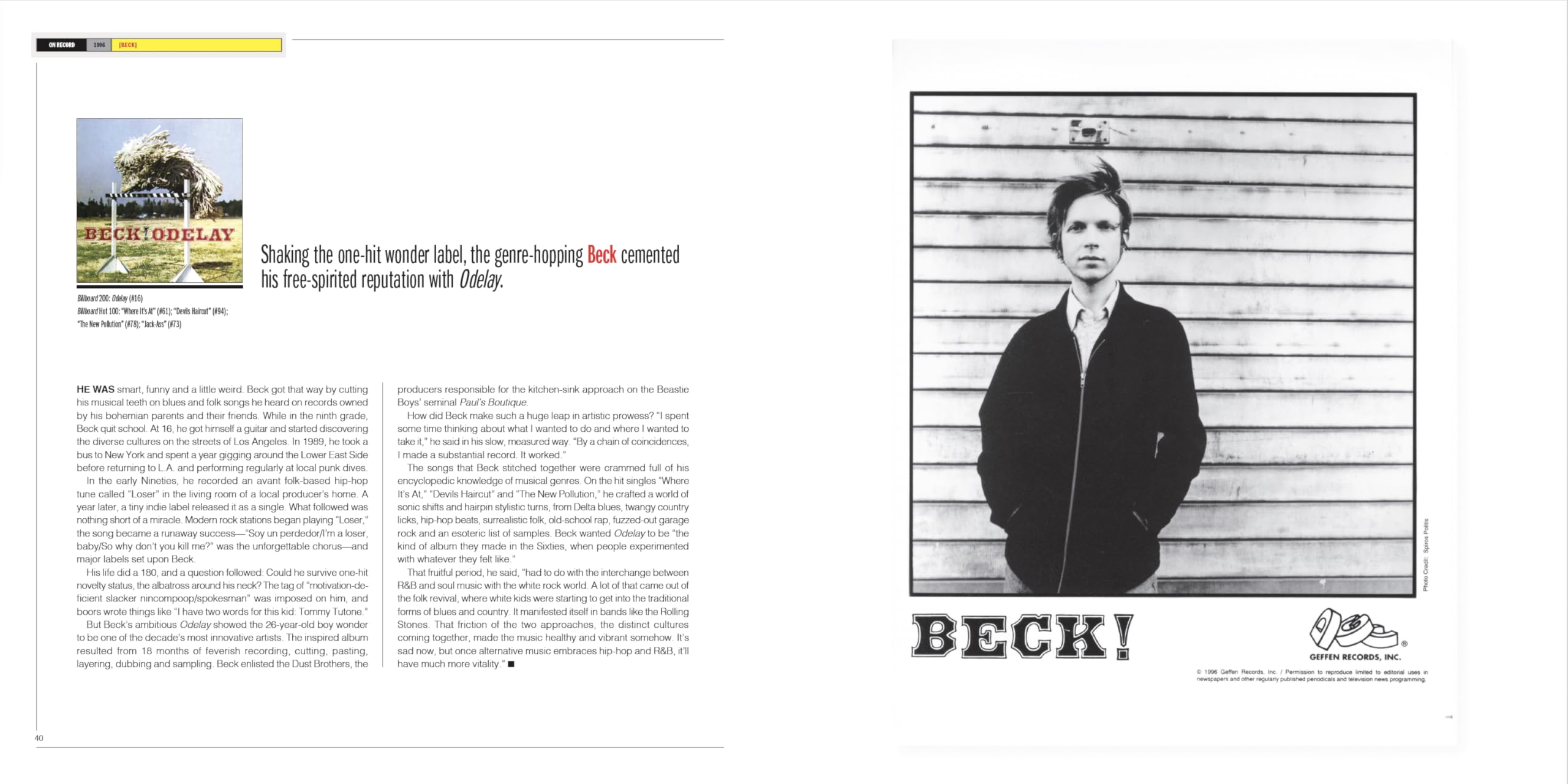 On Record: Vol. 12 – 1996: Images, Interviews & Insights From the Year in Music