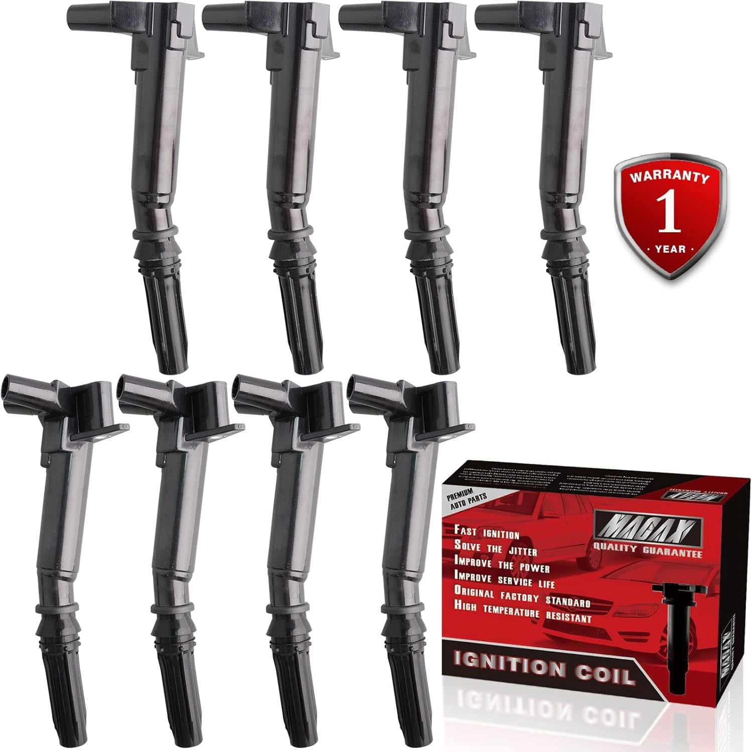 Set of 8 Ignition Coils UF631 UF639 Compatible with 2010-2017 Ford F150 F250 F-350 - V8 6.2L Replaces C1800
