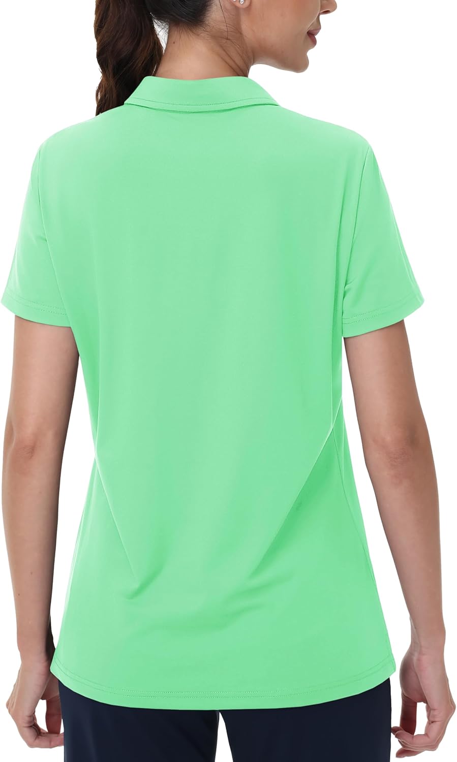 MAGCOMSEN Women's Golf Shirts Short Sleeve Polo Collared Shirt V Neck Quick Dry Sun Protection UPF 50+ Tennis Top