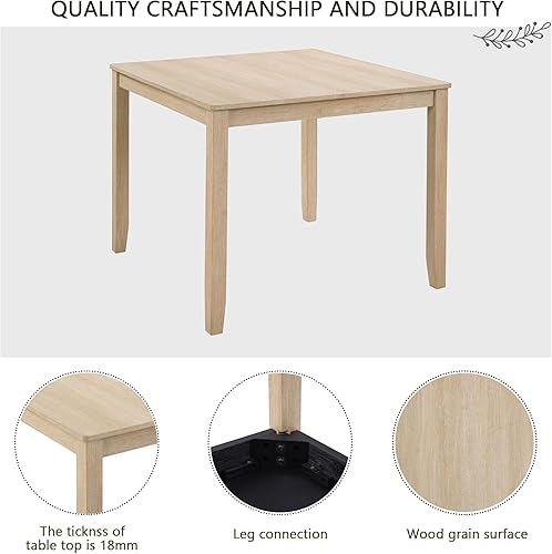 Miniatura 4 de Harper & Bright Designs Modern 5-Piece Wooden Dining Table Set for 4 - Small Space 34.5" Square Kitchen Table & Upholstered Seats Chairs,Compact