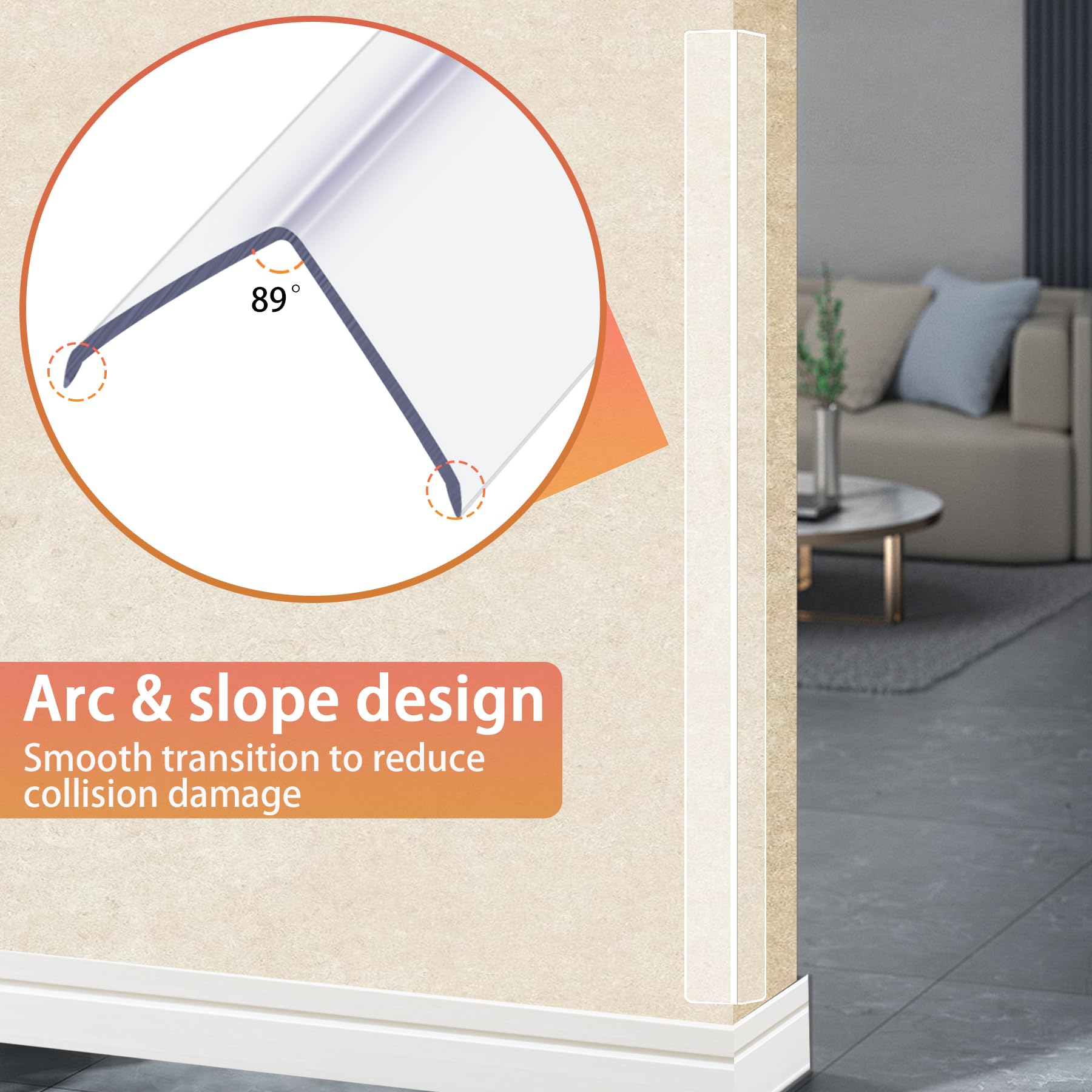 Baby Proofing Corner Guards Clear Self-Adhesive Wall Corner Protectors ...