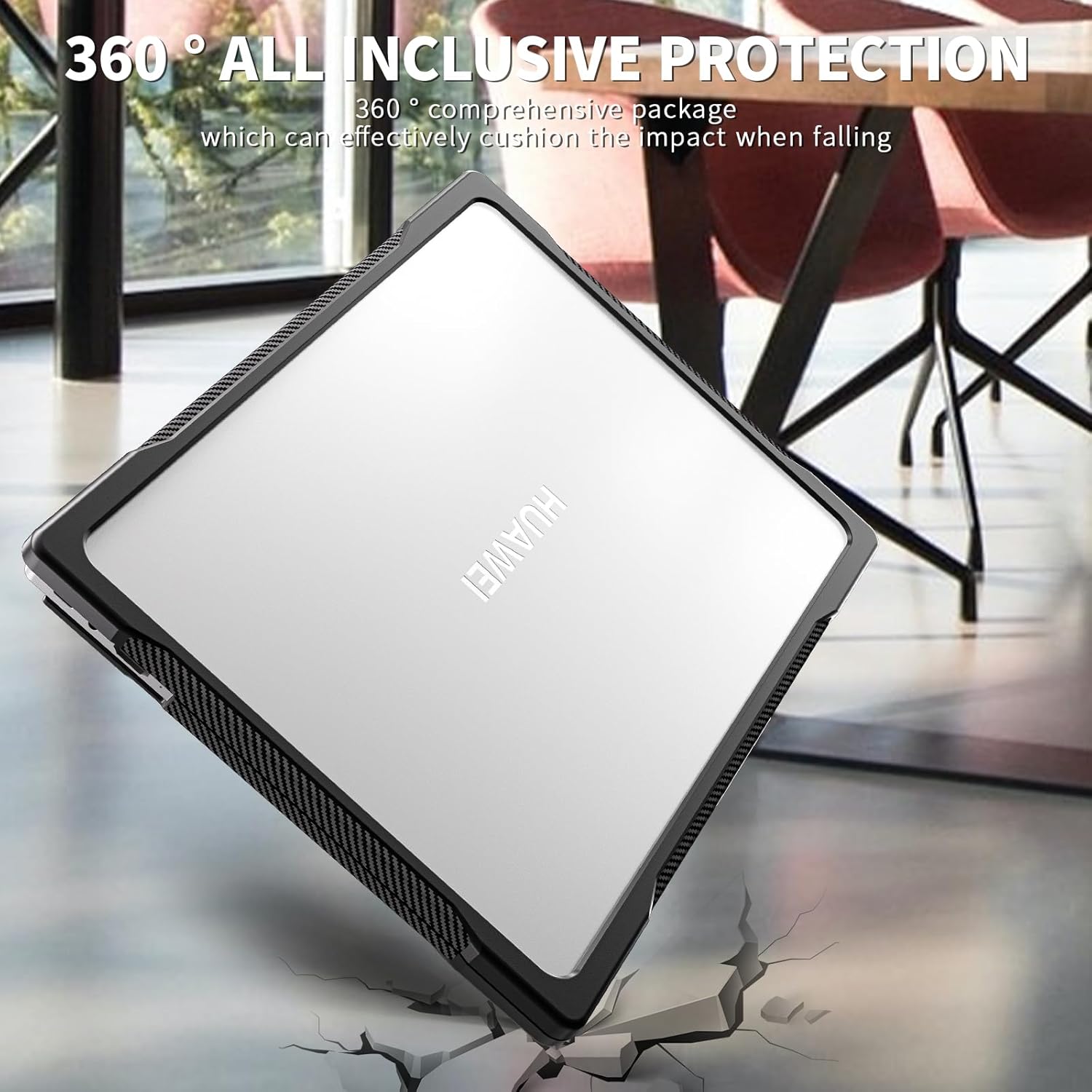 Case Compatible with Huawei MateBook 14 2021/2022/2023, Anti-Rupture TPU Frame + PC, Anti-Fingerprint Cover Plastic Hard Shell Compatible with Huawei MateBook 14(Clear)