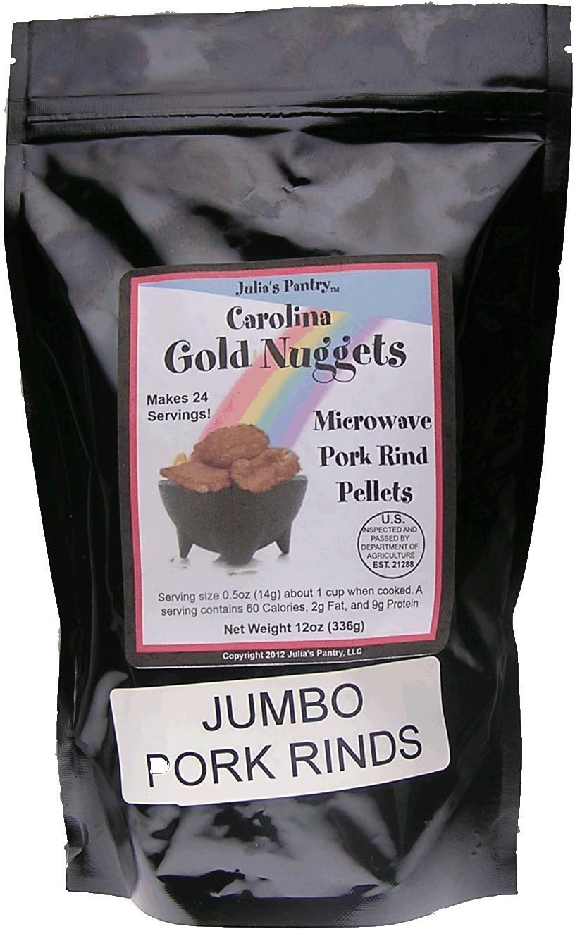 Carolina Gold Nuggets Pork Rinds Large Jumbo Chicharrones Package, 12 oz.