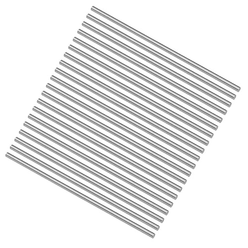Miniatura 57 de uxcell 20 varillas redondas de metal de acero, 0.047 in x 3.937 in de acero de alta velocidad (HSS) herramienta de stock, para engranajes de eje