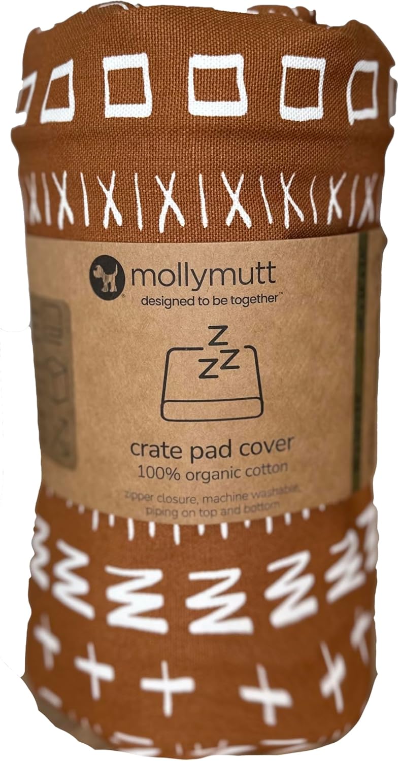 Molly Mutt Dog Crate Pad Cover, 100% Cotton Canvas Cover for Dog or Puppy Crate Bed, Durable, Washable, and Free of Harmful Chemicals, Pre-Shrunk, 42"x28"x2.5", Dreams