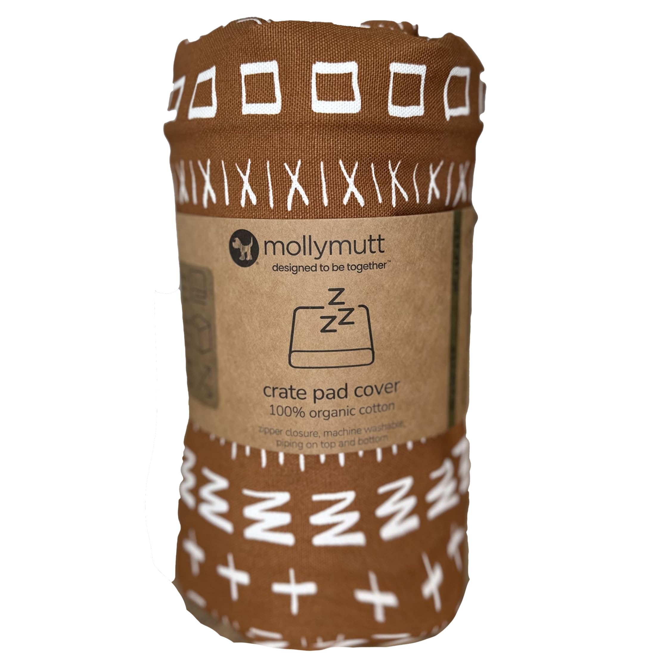 Molly Mutt Dog Crate Pad Cover, 100% Cotton Canvas Cover for Dog or Puppy Crate Bed, Durable, Washable, and Free of Harmful Chemicals, Pre-Shrunk, 30"