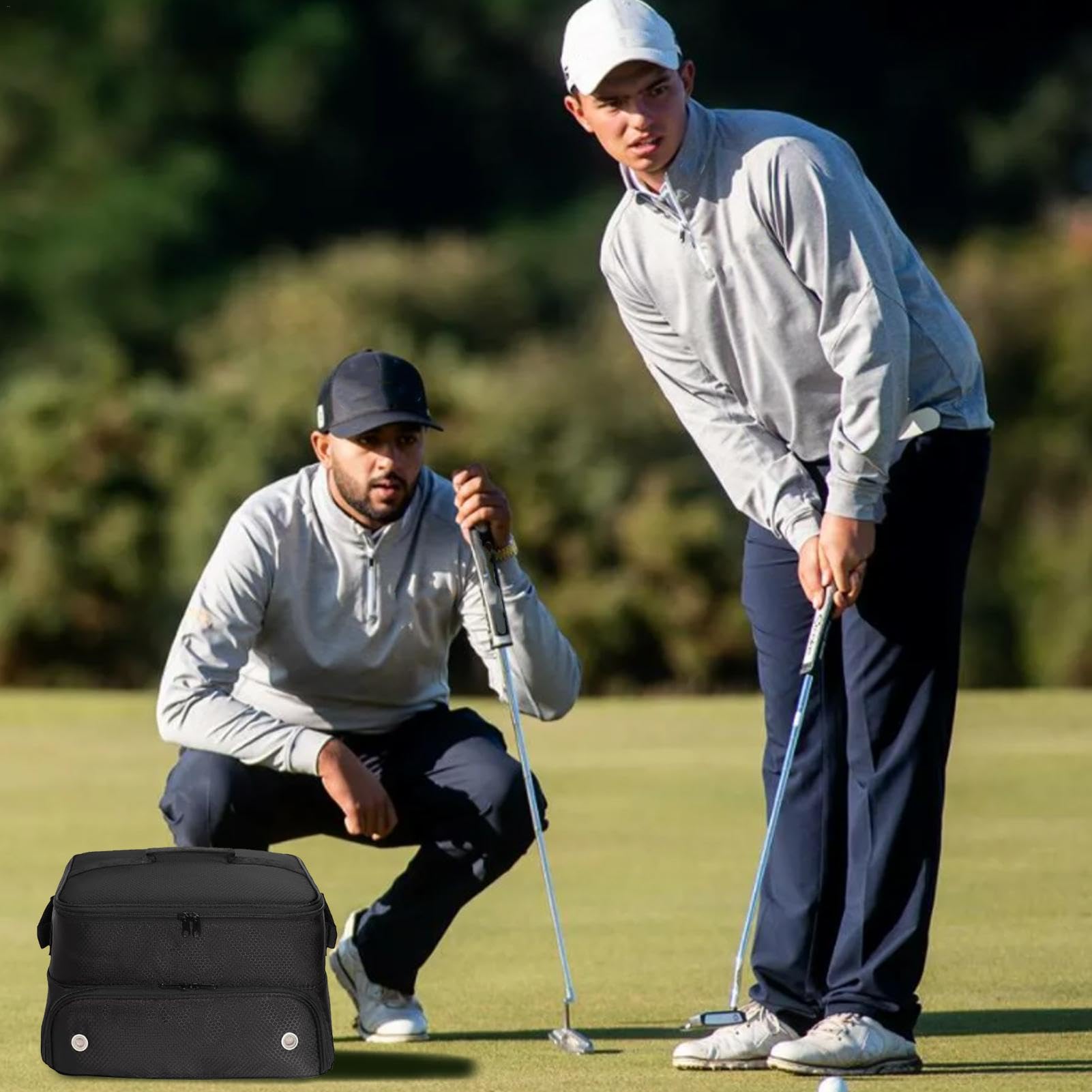 Organisateur de Coffre de Golf et Sac de Voyage, Sac de Rangement pour Coffre de Golf - Rangement de Voyage de Golf Pliable à 2 Couches | 2 Compartiments à Chaussures, Coffre résistant à l'eau,
