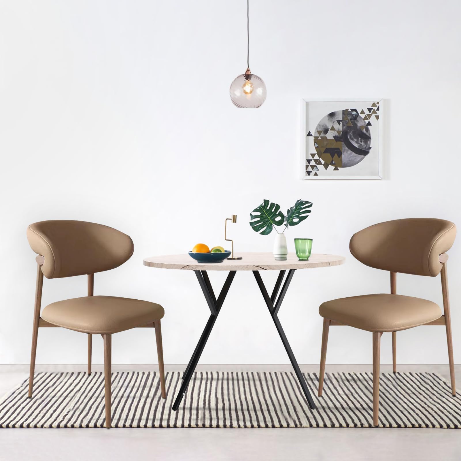 Set di 2 sedie da pranzo ergonomiche e moderne, con struttura in legno massello imbottita, ad alta capacità portante, ideali per casa, cucina, soggiorno, ufficio, mobili per rinnovamento