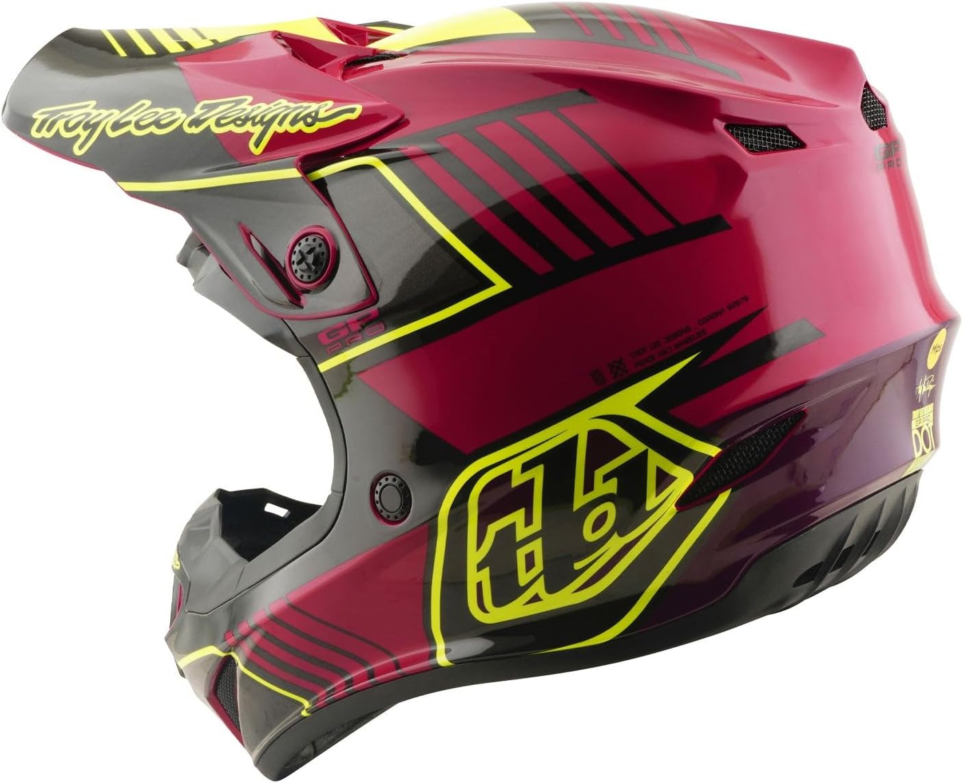 Troy Lee Designs GP Pro Youth Motocross Offroad Dirt Bike Helmet with MIPS, Segment, Fuchsia, Medium