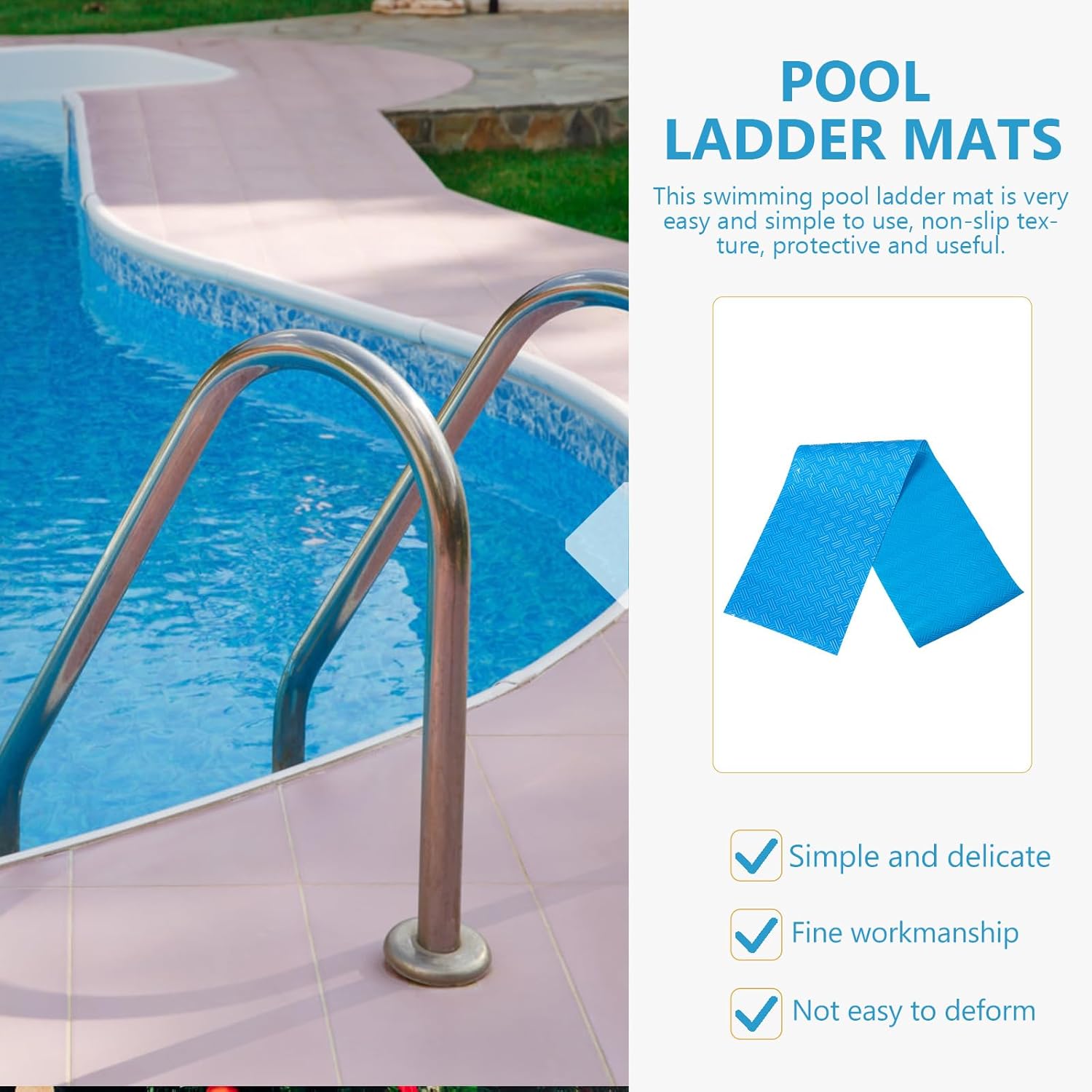 3pcs Swimming Pool Ladder Mat Protective Cushion for Above Ground Pool Steps and Ladders Step Pad Skid