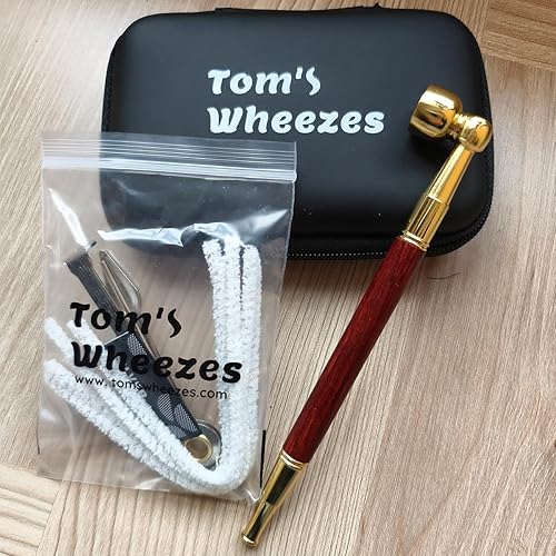 Miniatura 6 de Pipa de tabaco de madera con herramienta de manipulación limpiador Bolsa negra, kit de accesorios para pipa de fumar de 6 pulgadas Kiseru (rojo)