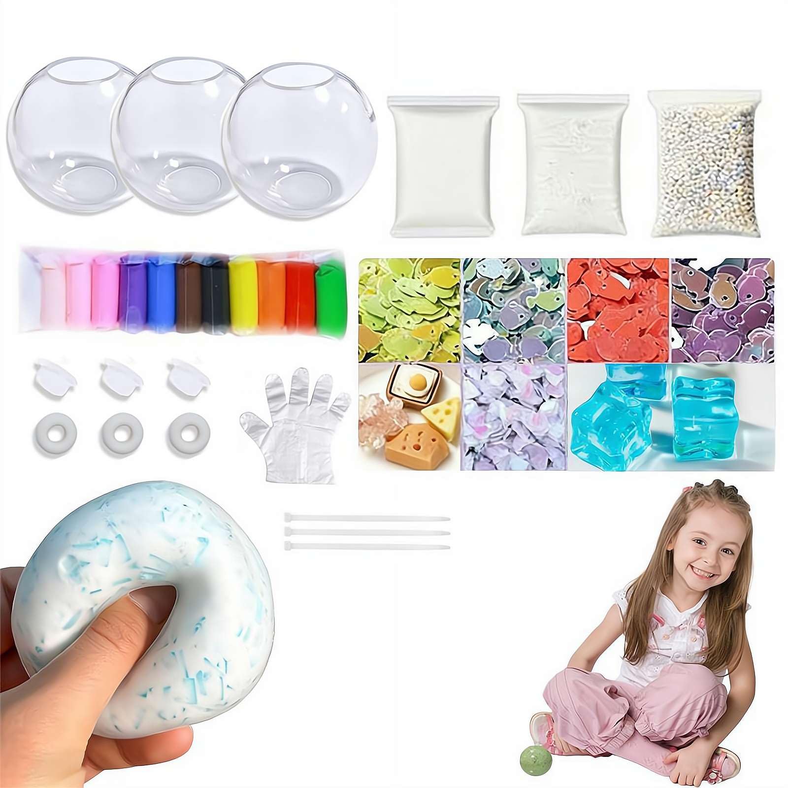 DIY Stress Ball Making Kit - Make Your Own Fidget Pressure Balls with Blank Skins, Fillers & Complete Tools for Adults & Kids Anxiety Relief