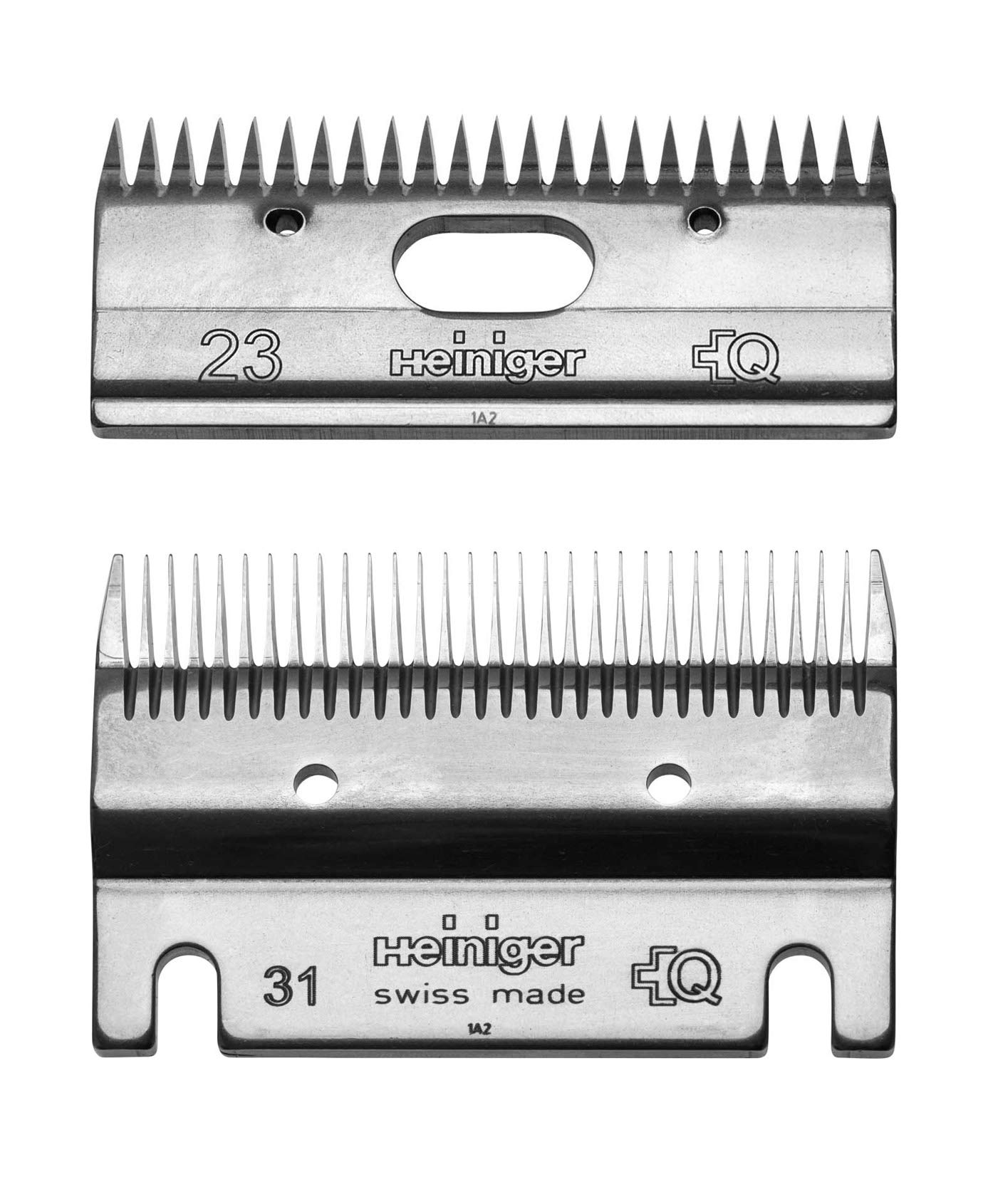 Eider Heiniger Schermesser-Satz Standard für Rinder, 31/23 - Schnitthöhe 2-4 mm - aus hochfestem, gehärteten Spezialstahl - passend zu Heiniger Delta3, C12, Xplorer, Xperience, USV, Handy, Progress