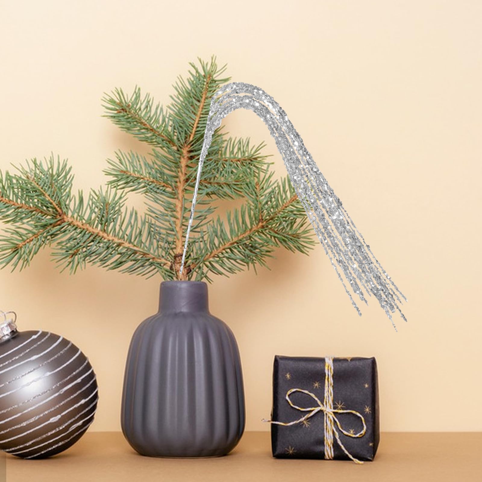 Toyvian 4 Stück Künstlicher Weihnachtszweig aus Kunststoffperlen für