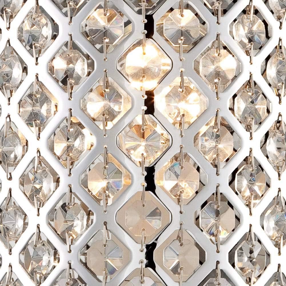 Possini Euro Design Glitz Modern Wall Light Sconce Chrome Hardwired 8 1/2" High Fixture Pocket Clear Cut Crystal Glass Accents for Bedroom Bathroom Bedside Living Room Home Hallway Dining Kitchen