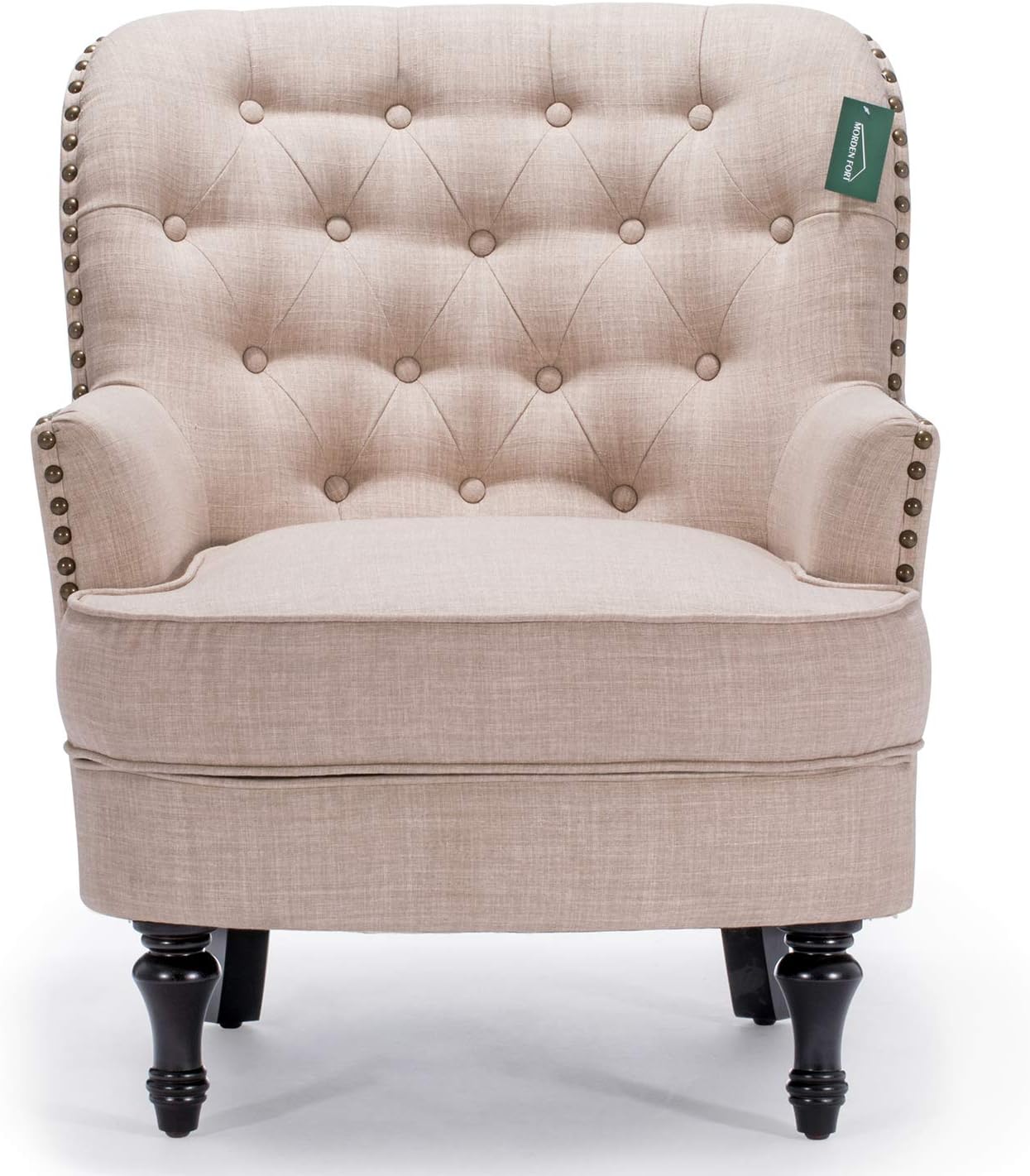 Morden Fort Accent Chair, Armchair for Living Room/Bedroom/Home Decoration (Beige Linen)