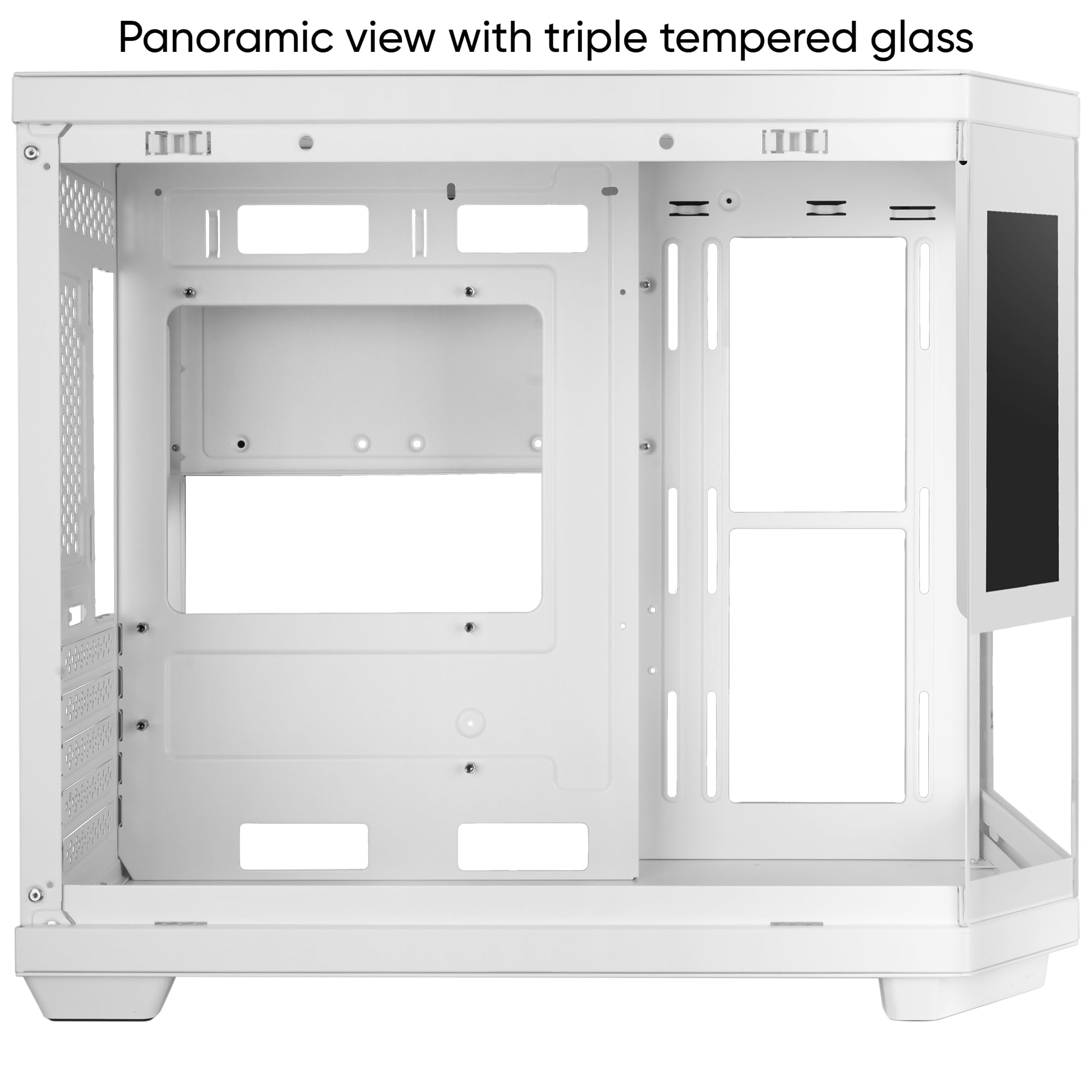 Mars Gaming MC-3TCORELCDM Obudowa Gaming Micro-ATX, Personalizowany ekran IPS 7,2”, Potrójne szkło hartowane, Podwójna boczna komora, Obsługa chłodzenia cieczą do 360mm, Biały