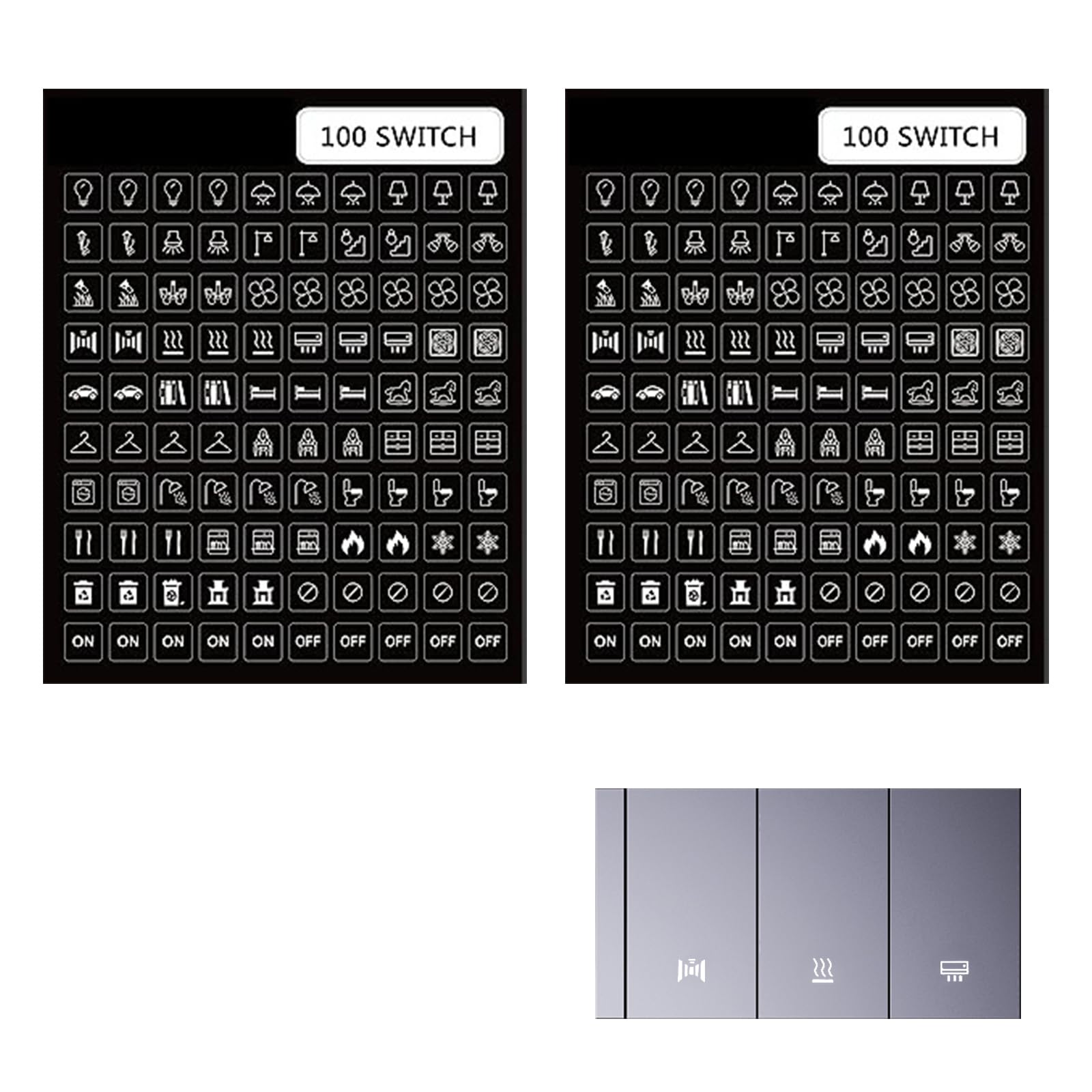 200Pcs Light Switch Labels, Icon Stickers for Switch Panel, Easy Identification and Home Decor for Home Office School Public Places