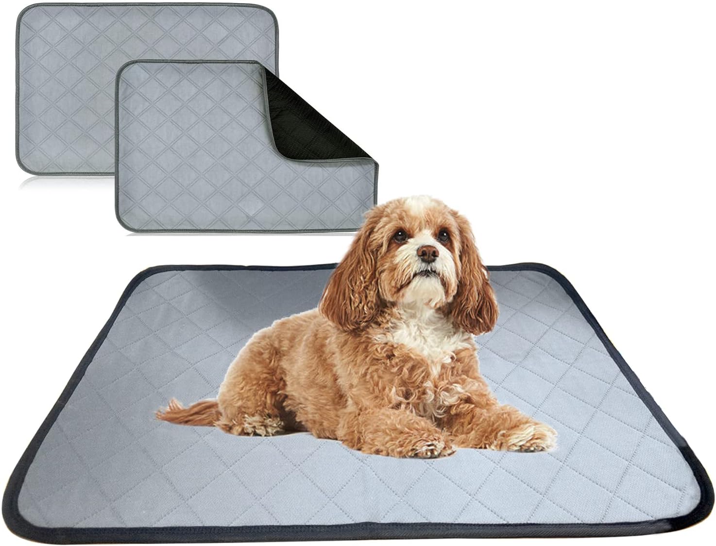 bfuee Pet Fleece Cage Liners,Anti Slip Dog Bed&Waterproof Reusable,2 Pack Super Absorbent Pet Pee Pad for Small Animals,Washable(Size…