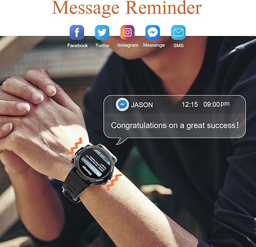 Miniatura 3 de FMK Reloj inteligente para hombre respuesta  llamadas de marcado táctico militar de 139 pulgadas impermeable reloj de fitness para Android iOS con