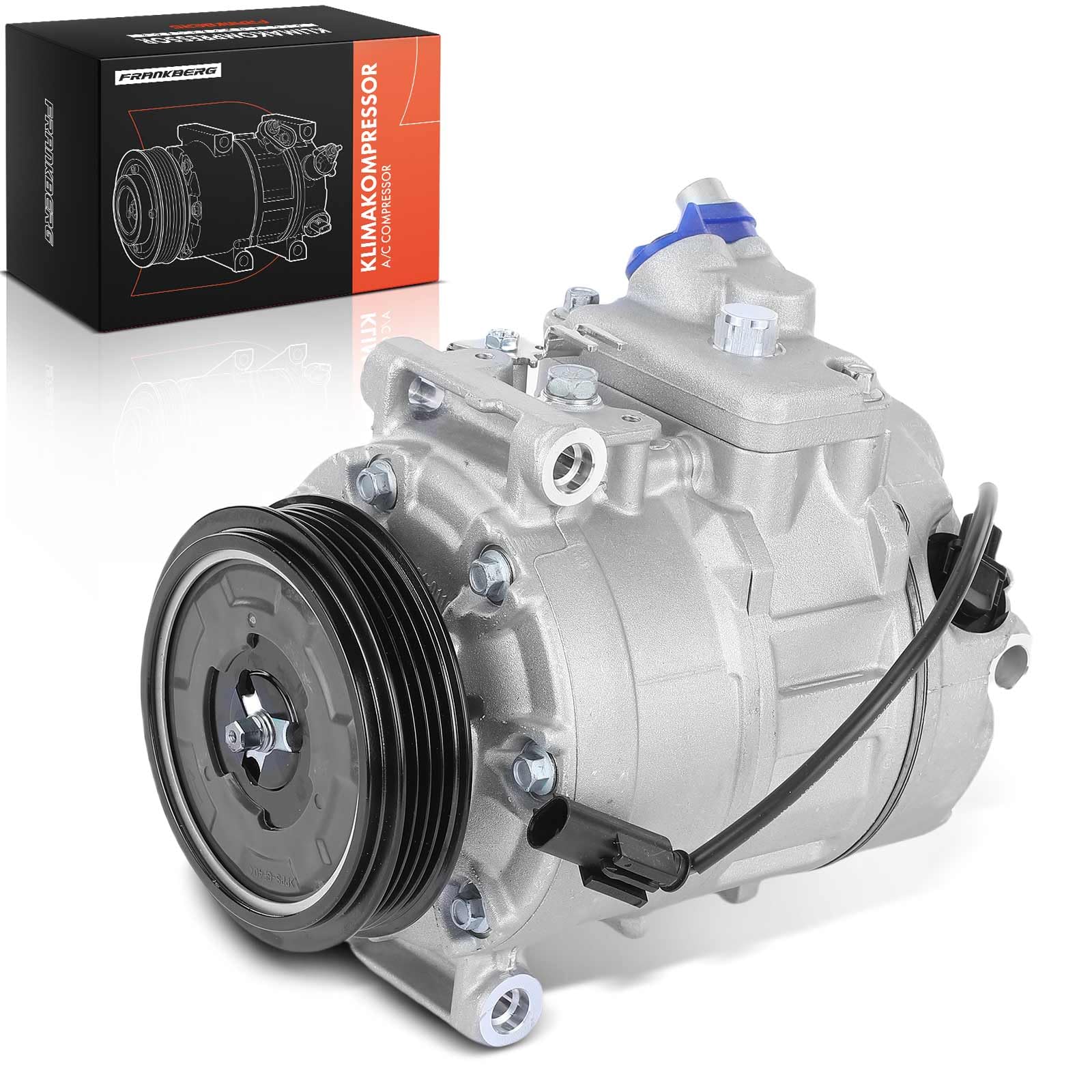 Frankberg Compresor de aire acondicionado con embrague Compatible con 5 Series E60 5 Series Tourng E61 7 Series E65/E66/E67 Replace# 64509174802, aceite premezclado