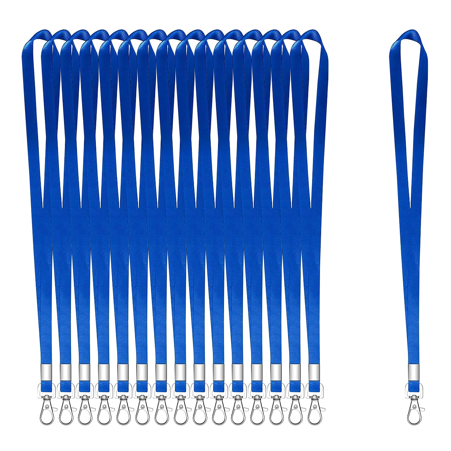 XHDA 50PCS Blue Lanyards for Neck Lanyards for ID Badge Lanyard with Metal Swivel Hook for ID Card Badge Holder