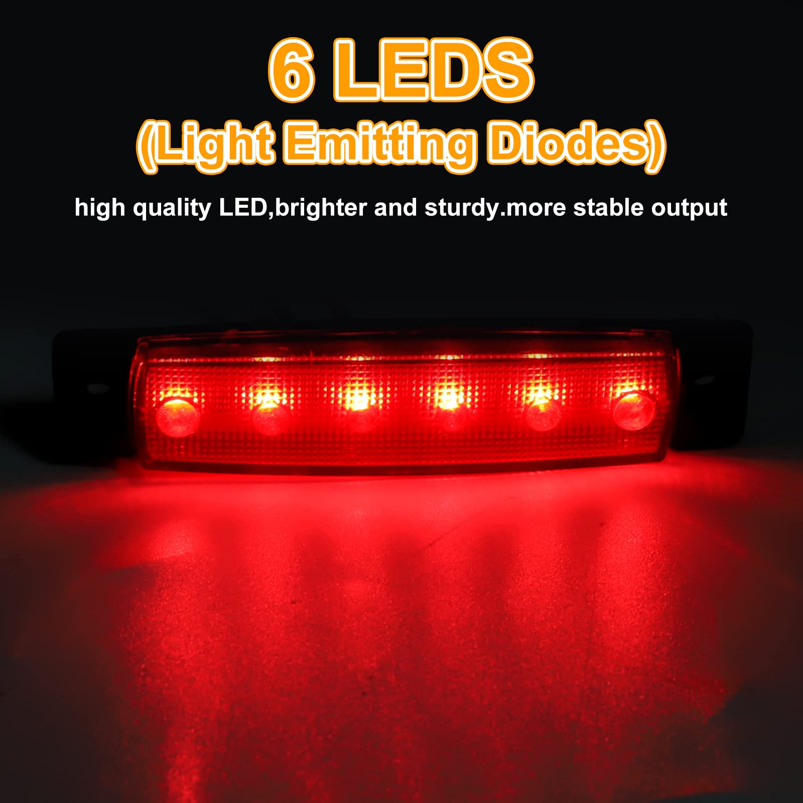 Biqing 20Pcs Feux de Gabarit Latéraux LED,24V Feux Latéraux Eclairage LED Arrière Avant Indicateur de Position en Lumière Imperméable pour Camion Remorque Camion Bus Bateau (rouge)