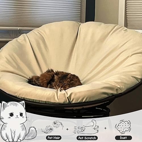 Miniatura 3 de Sqodok Funda para Cojín de Silla Papasan Solo, 140cm Fundas para Cojín de Silla Papasan para Interior y Exterior Resistente al Agua, Funda para Tela