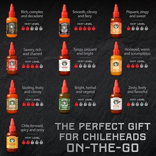 Miniatura 3 de Melindas Mini estante líquido para especias  Juego de regalo de salsa picante gourmet  Mini botellas de salsa picante de trufa negra pimienta