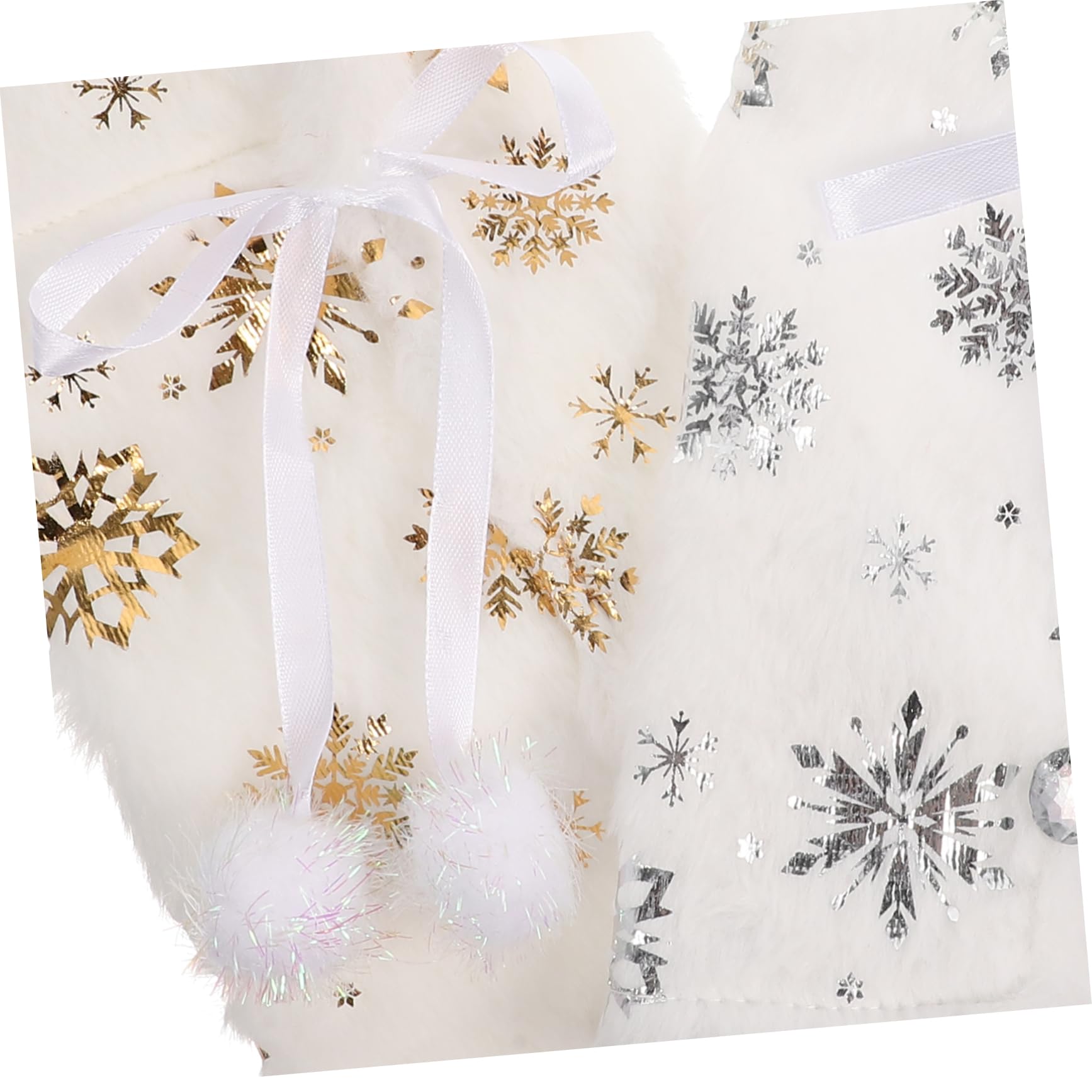 TOPBATHY Lot De 4 Housses De Bouteille De Vin De Noël Motif Flocon De Neige Réutilisables Décoratives 2 Pièces X 4