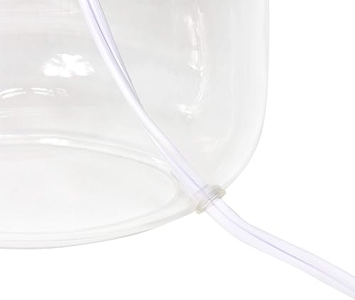 Miniatura 7 de Simple Designs LT2064-CLW Lámpara de mesa de vidrio transparente con pantalla de tela blanca