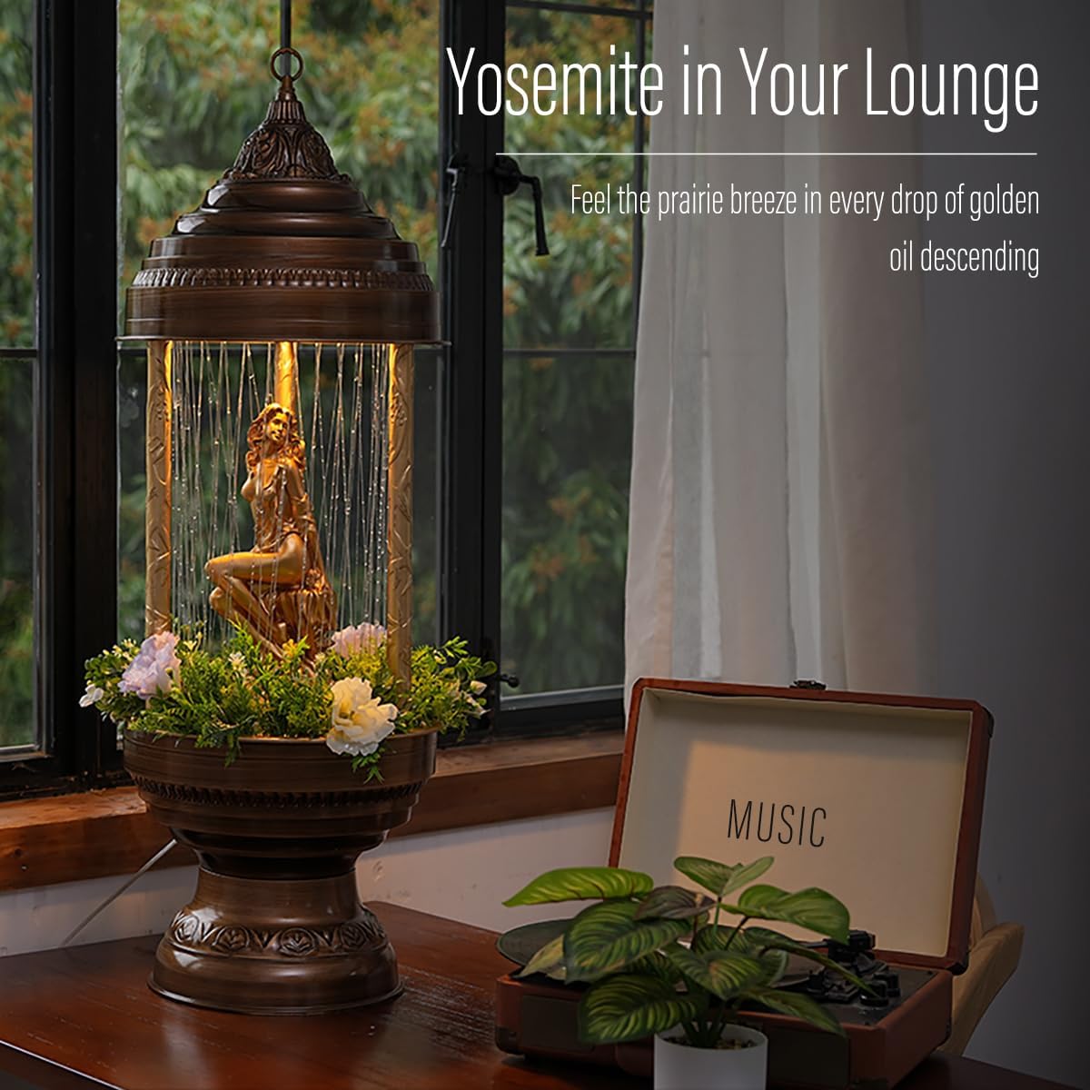 Oil Rain Lamp & Creative Lamp | The Little Mermaid Romantic Series (13×13×36 in) | Mood Lighting for Home, Galleries, Coastal Restaurants & Boutique Resorts (Linear Rhythm Version)