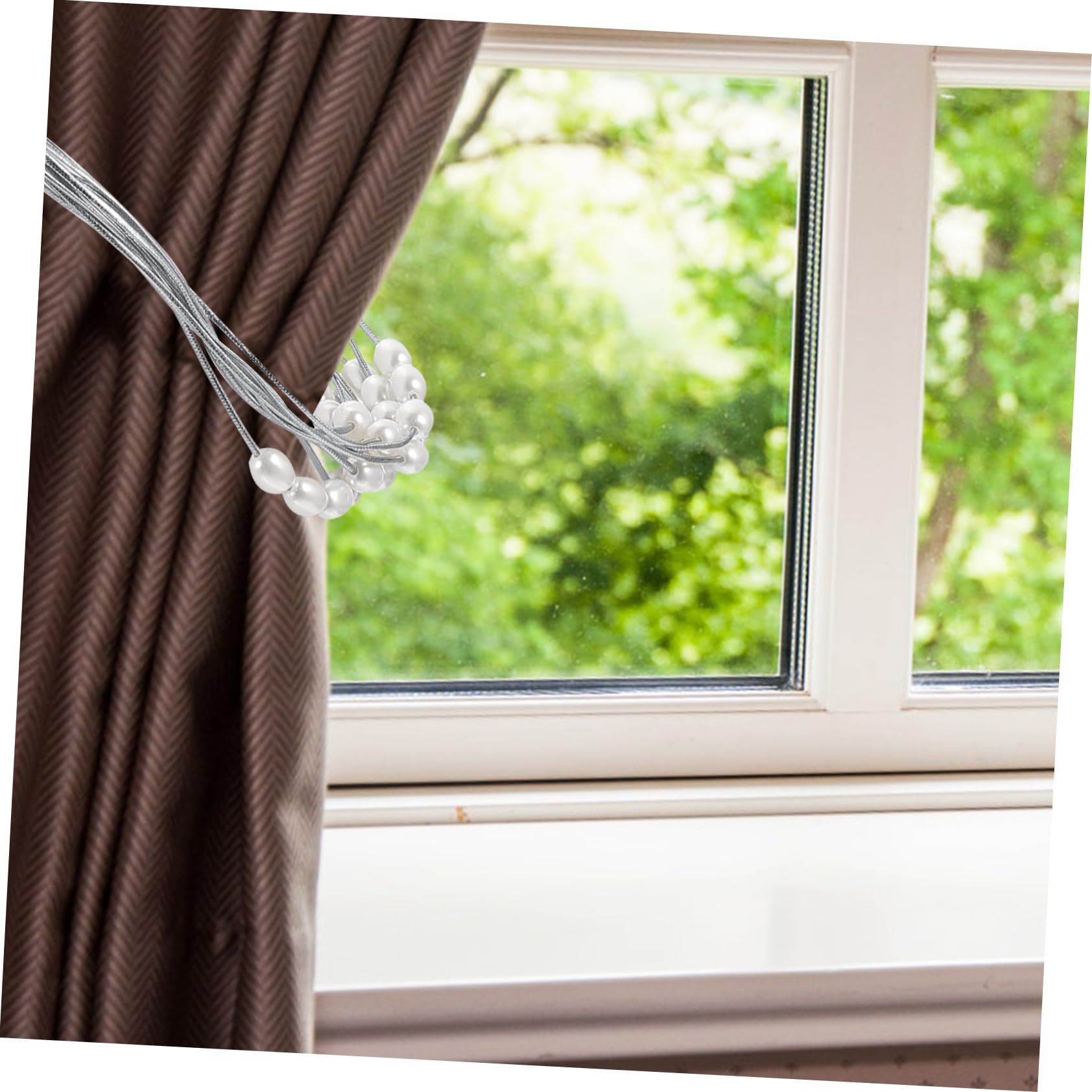 VOSAREA 10pièces Attaches Rideaux Perles Design Élégant pour Fenêtres Fixation Pratique Et Décorative pour Salon Chambre Cuisine Et Bureau