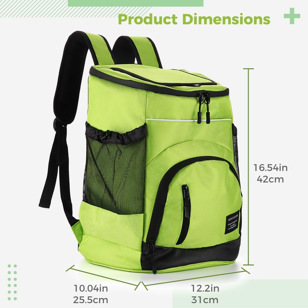 Zaino termico a prova di perdite, borsa termica portatile da 33 l, per picnic, pranzo, campeggio, spiaggia, escursionismo, per uomini e donne