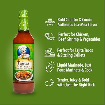 Chef Merito Fajitas Marinade, Zesty & Smoky Mexican Blend, 25 oz Bottle
