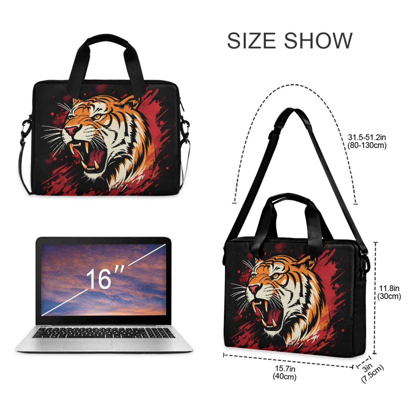 ALAZA Borsa per laptop da 16 15,6 pollici, pavone e fiori, borsa per laptop per donne uomini studenti lavoro, borsa a tracolla da viaggio messenger tote case maniche