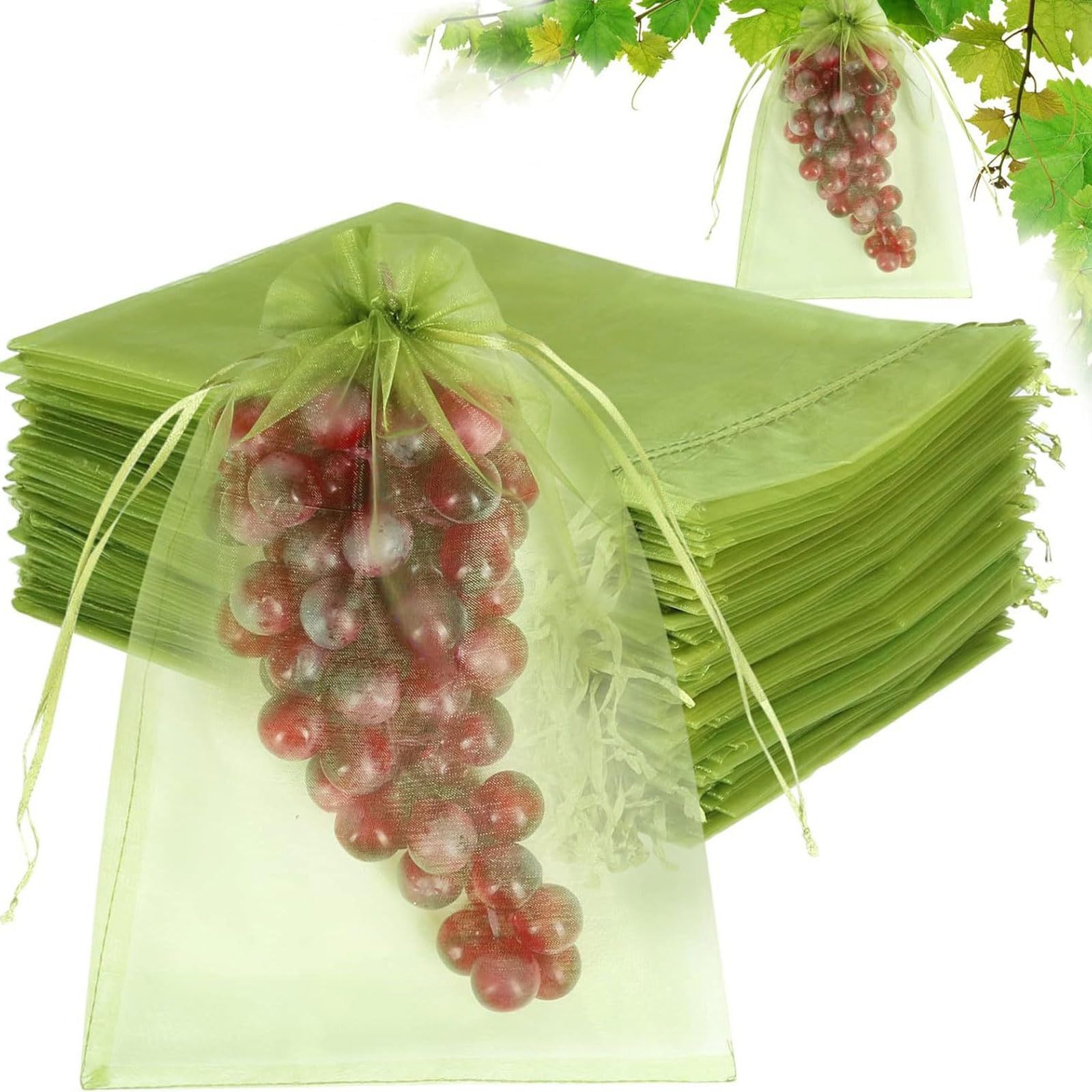 Lot de 100 filets de jardin en maille de protection pour fraises, raisins, légumes et arbres, protection contre les parasites, pour une croissance optimale et une amélioration de la récolte