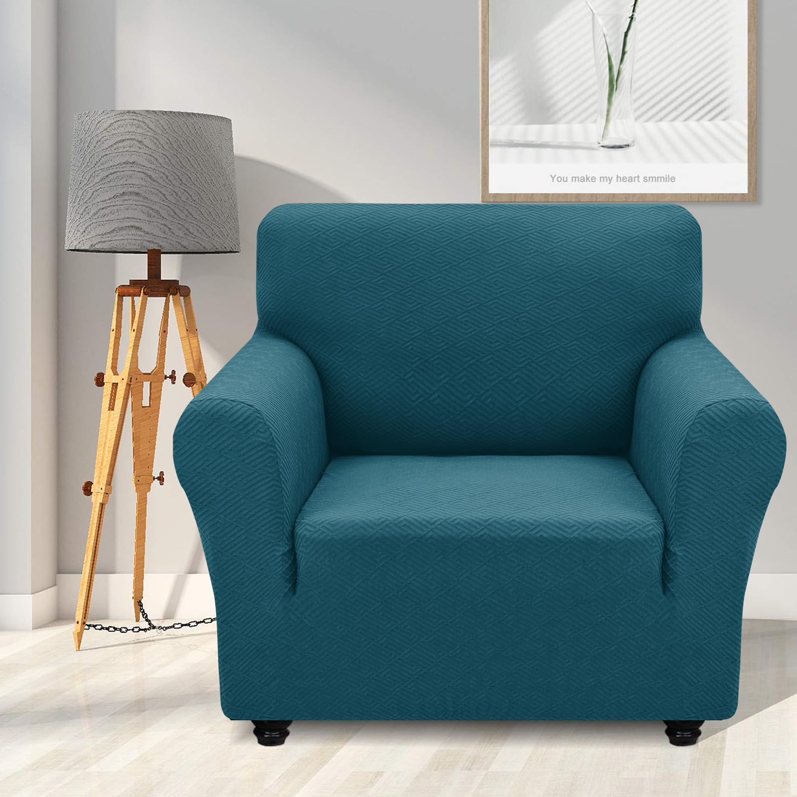 Ystyle Copridivano 1 Posti Con Braccioli, Copripoltrona Elasticizzato, Copri Divano Antigraffio Gatto Cani, Copridivani Antiscivolo Antimacchia, Universale Sofa Cover Moderno, Turchese