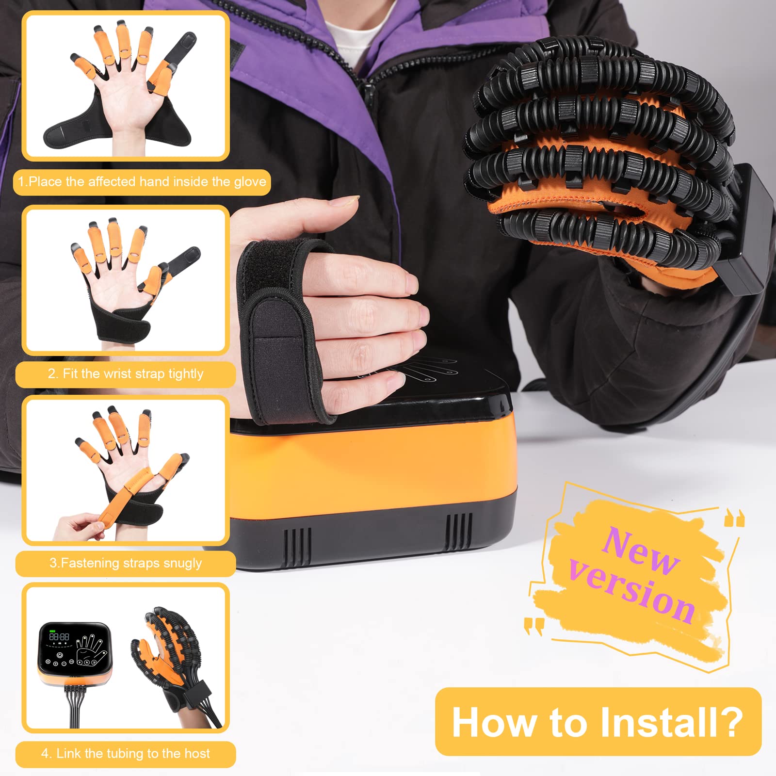 Guante robótico de rehabilitación, Equipo de rehabilitación para Pacientes con accidente cerebrovascular, Guantes de rehabilitación para la función de la Mano.