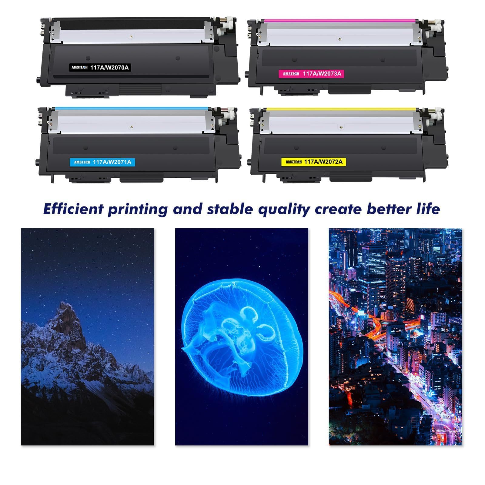 HP 117A Toner Set Kompatibel für Color Laser MFP 178nwg 179fnw 150nw Schwarz Cyan Gelb Magenta 4er-Pack