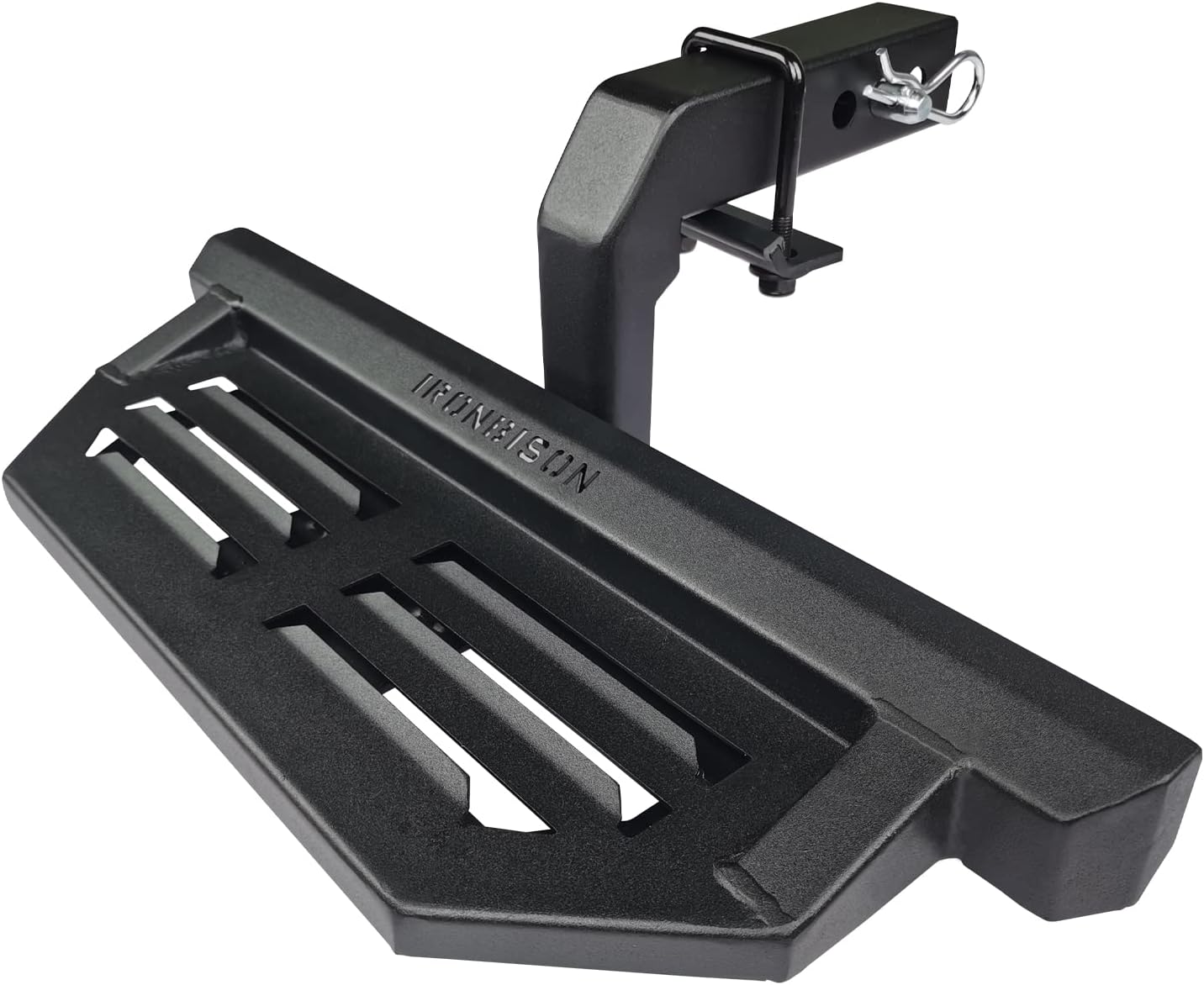 IRONBISON Universal Fit 2" Hitch Receiver Step with 5" Drop - Heavy Duty Steel Towing Hitch Step for Pickup Truck, Fine Texture Black