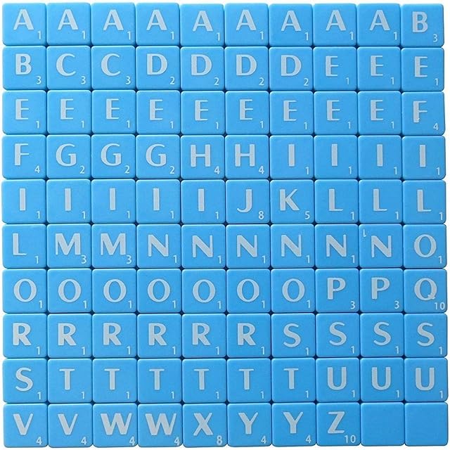 Plastic Scrabble Tiles A-Z Letters for Craft Frames Board Game Scrapbook 100pcs Ivory