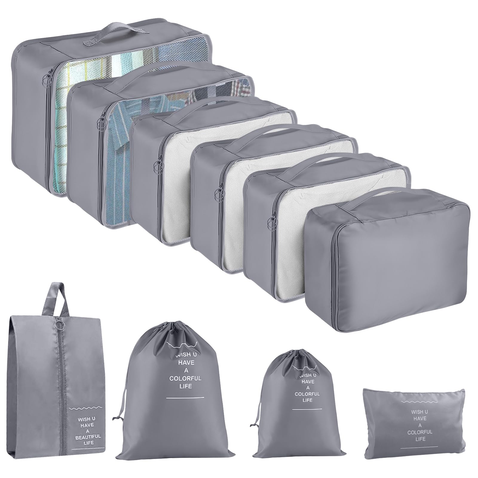 Packing Cubes, Koffer Organizer Travel Accessories Kofferorganizer Set Kleidertaschen Packwürfel Kosmetik Travel Organizer Packtaschen für Koffer
